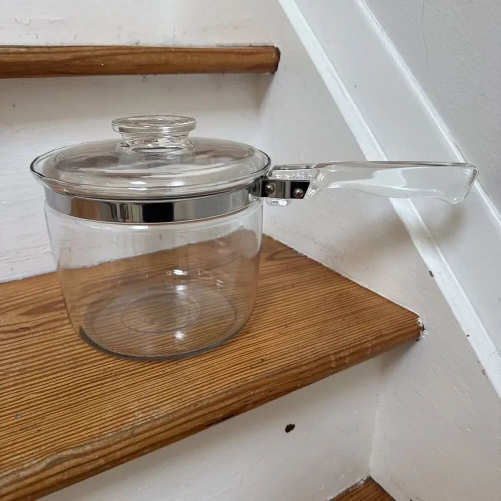 Pyrex Flameware Double Boiler Pot 6283, 1.5 QT Bottom Pot ONLY, With Lid